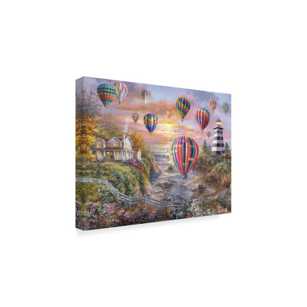 Nicky Boehme 'Balloons Over Cottage Cove ' Canvas Art,24x32